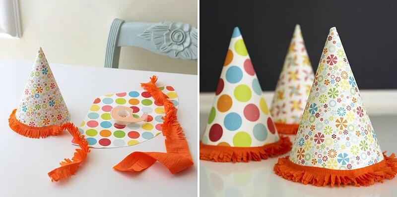 diy fringe party hats