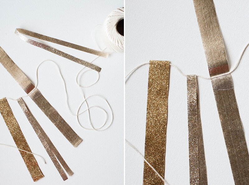 glitter ribbon garland diy - anastasia marie