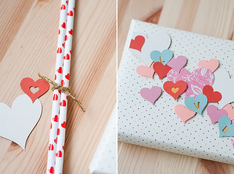 3D love hearts gift wrap // anastasia marie