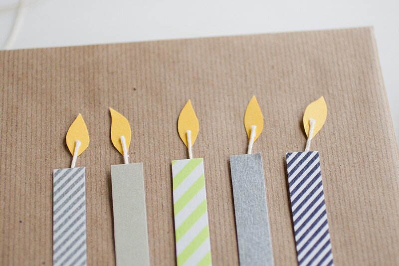 washi birthday candles // gift wrap #anastasiamariecards